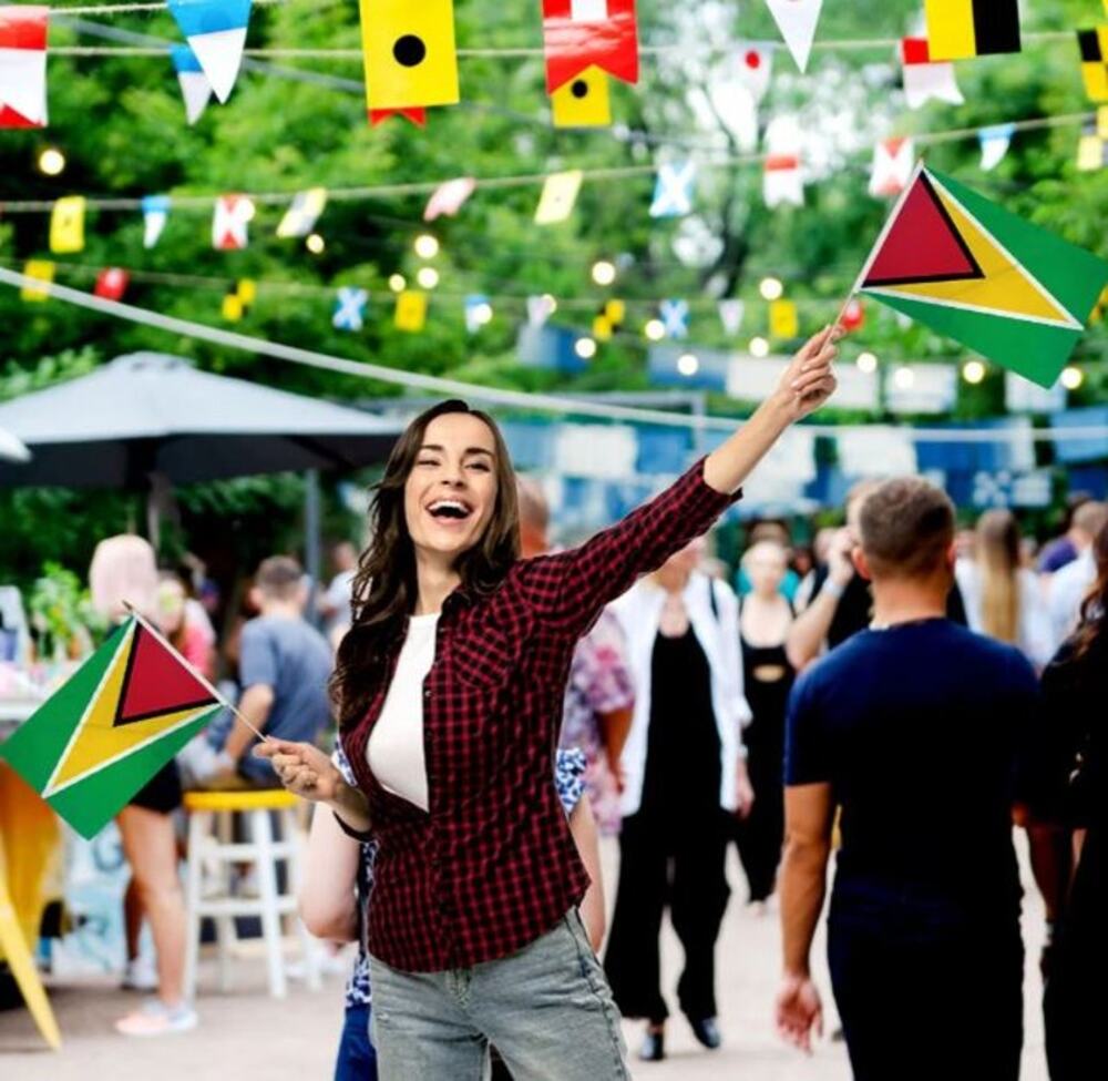 Guyana 12" x 18" Stick Flags – Perfect for Events – Sold by the Dozen - New